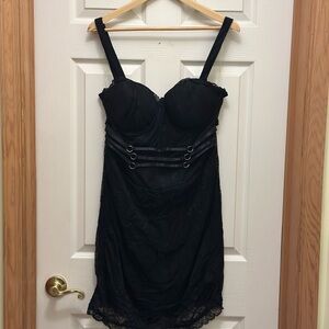 FASHIONNova Plus Black Lace Corset Dress